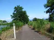 車も通る道に変わる。右側に歩道らしきものがあるが雑草が生い茂っていて通れる状態ではない[📸20年7月]