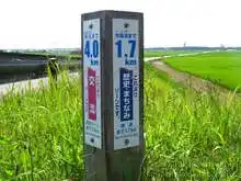 前川水辺歩行ルートから木場潟までは約1.7km[📸20年7月]